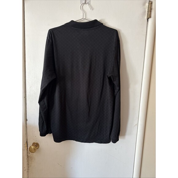 Lacoste Long Sleeve Black Diamond Pattern Polo Crocodile 5191L | Men’s 5 (Large) - Picture 5 of 9